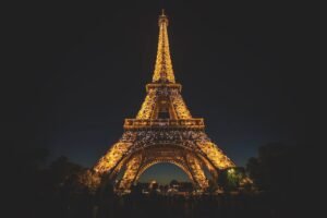 Eiffel Tower during nighttime